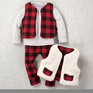 Mud Pie Baby Boy Buffalo Check 3 Piece Set
